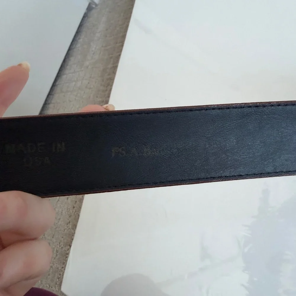 Vintage Jos‎ A Banks Vegan Leather Oversized Buckle Belt